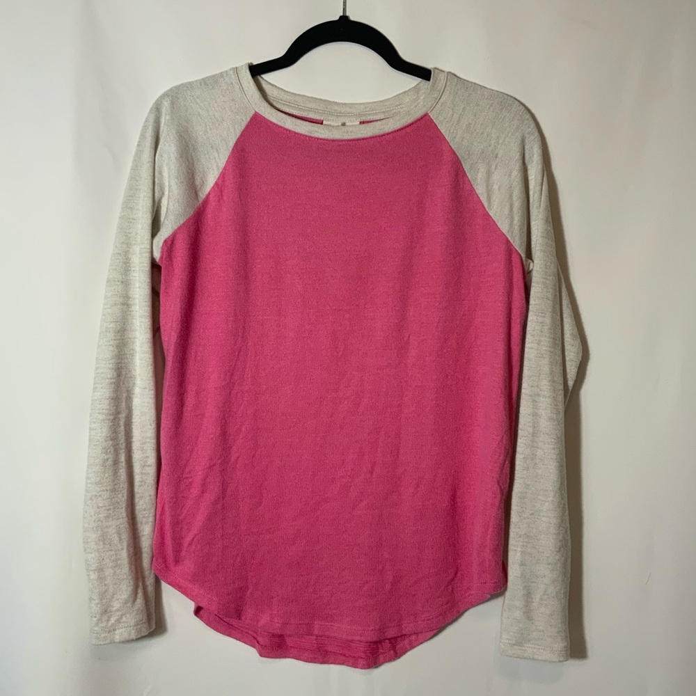 SO Pink and Cream Short Sleeve Raglan Tee